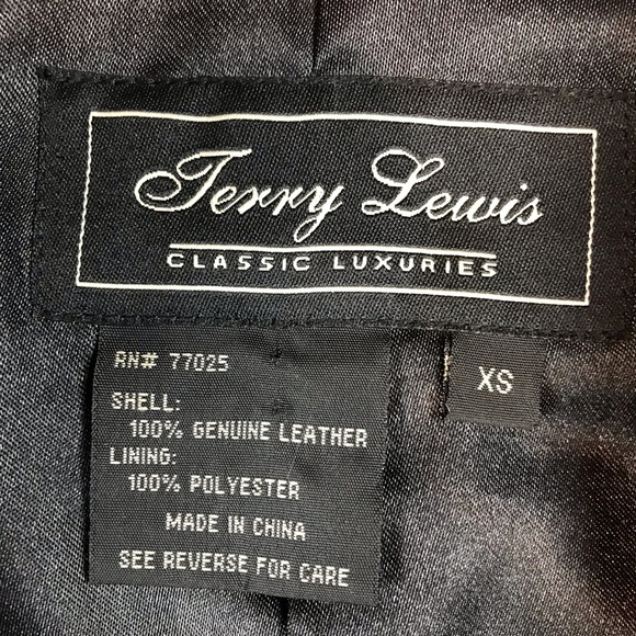 Terry Lewis Classic Luxuries Women’s Full Zip Genuine Black Leather Jacket Sz XS - Picture 4 of 6